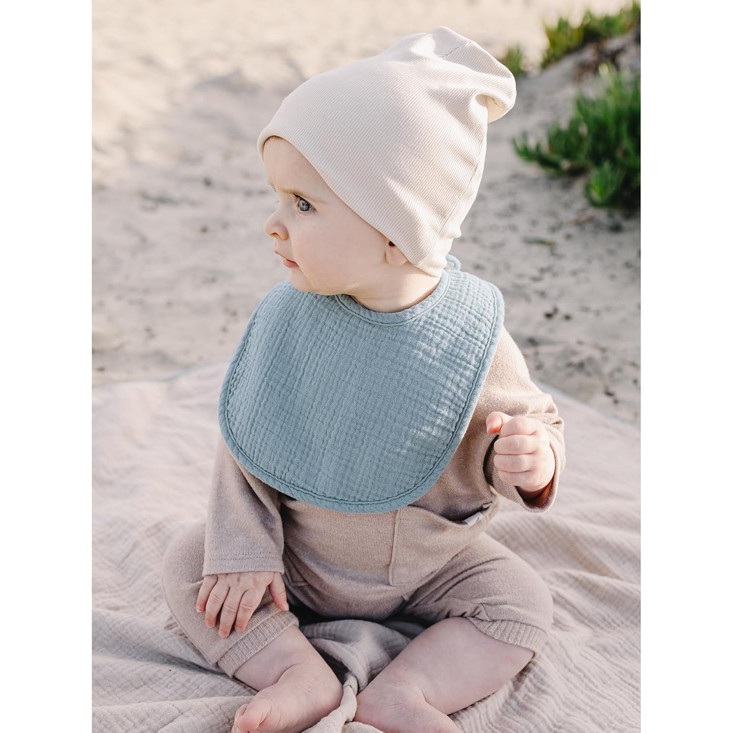 Konssy Muslin Baby Bibs - 8 Pack Soft Absorbent Bandana Bibs for Teething | Unisex Cotton Set