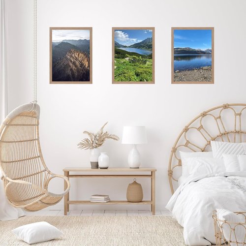 JCJMY 14x16 Rustic Brown Picture Frame | Versatile Wall Hanging for Horizontal & Vertical Photos