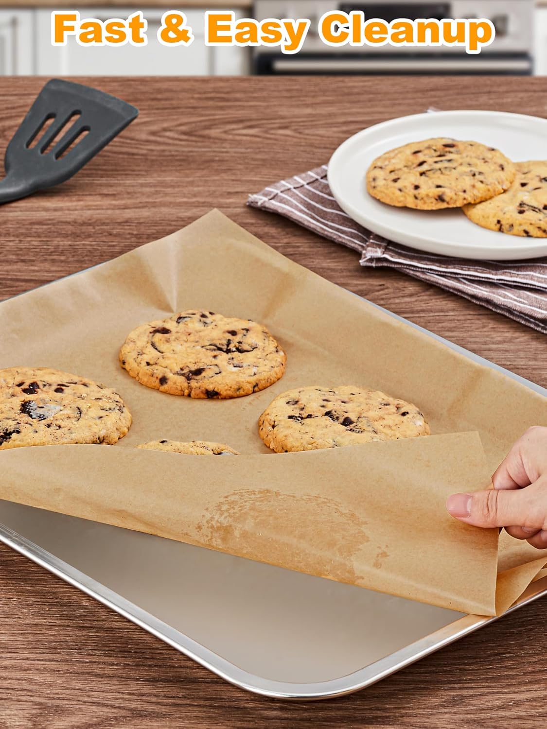 SMARTAKE Parchment Paper Baking Sheets - 200 Pcs Non-Stick Precut, 8x12 Inches for Baking & Grilling