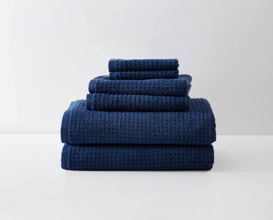 Tommy Bahama - Bath Towels Set, Highly Absorbent Cotton Bathroom Decor, Low Linting & Fade Resistant, Oeko-Tex Certified (Nothern Pacific Maritime Navy, 6 Piece)