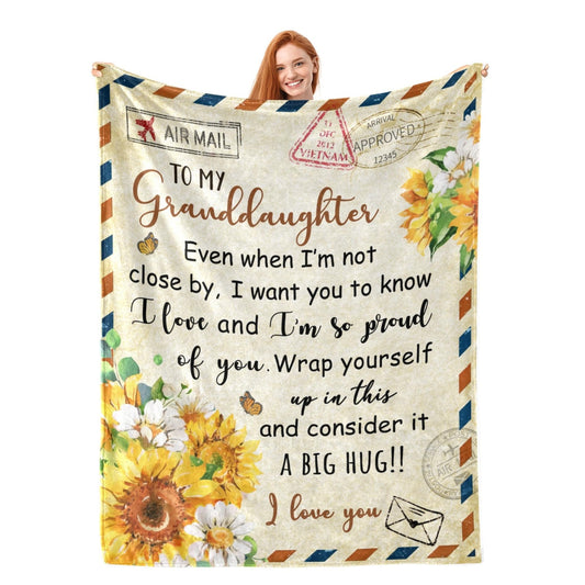 HJKGYHBJ Granddaughter Gifts from Grandma, Granddaughter Gift Blanket, Birthday Graduation Gifts for Granddaughter from Grandparents, Christmas to My Granddaughter Blanket 50''x60''