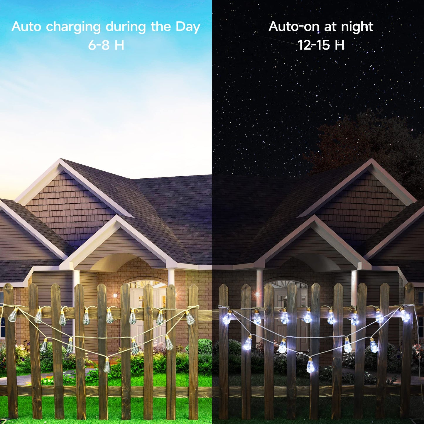 Solar Outdoor String Lights, 20Ft Vintage Rope Hemp Solar Patio Lights, Waterproof White Solar Powered String Lights With 8 Modes 16 Shatterproof Bulbs for Garden Yard Fence Stairs Balcony Café Bistro