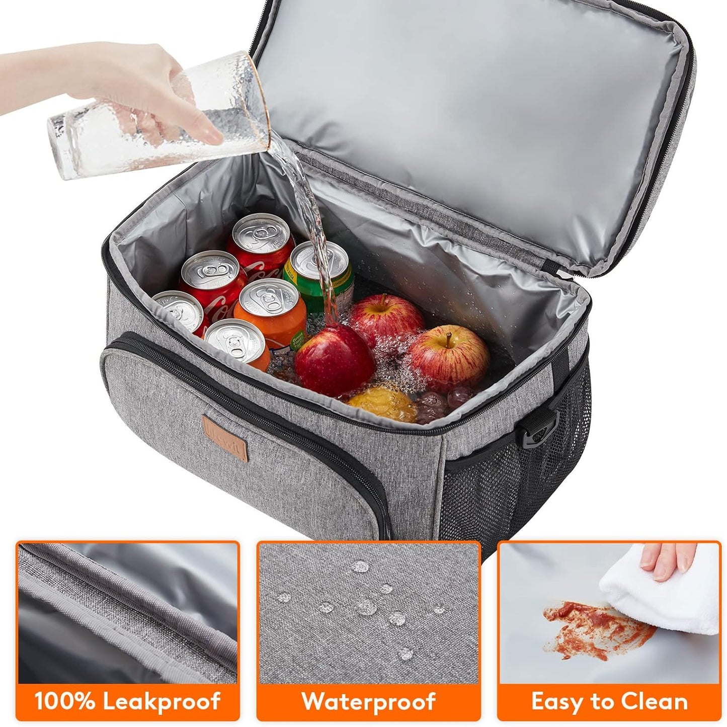 Lifewit Insulated Cooler Bag - Large 32/48 Can Leakproof Beach Cooler | Lightweight Double Layer Soft-Sided Ice Chest for Travel