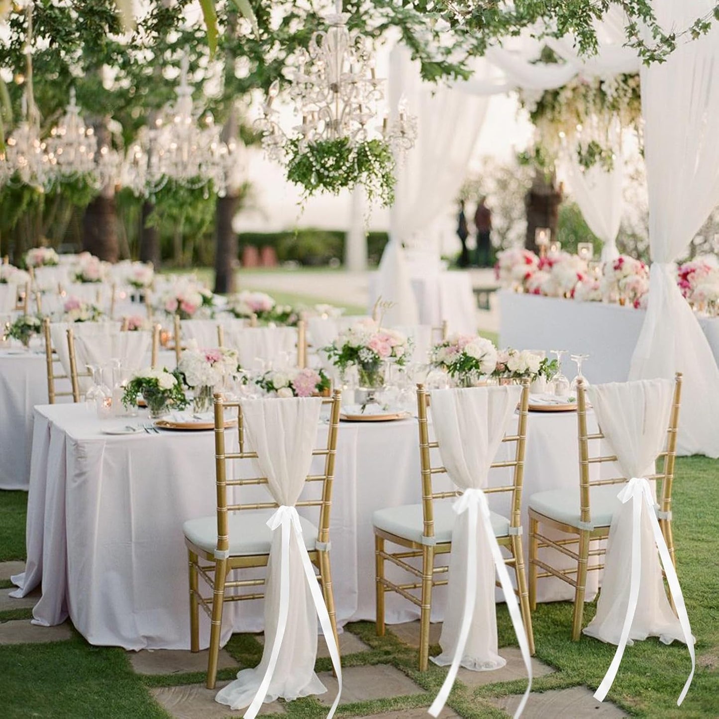 Regine Switzerland 24 Pcs Large White Ribbon Bows - Elegant Wedding Chair Decorations