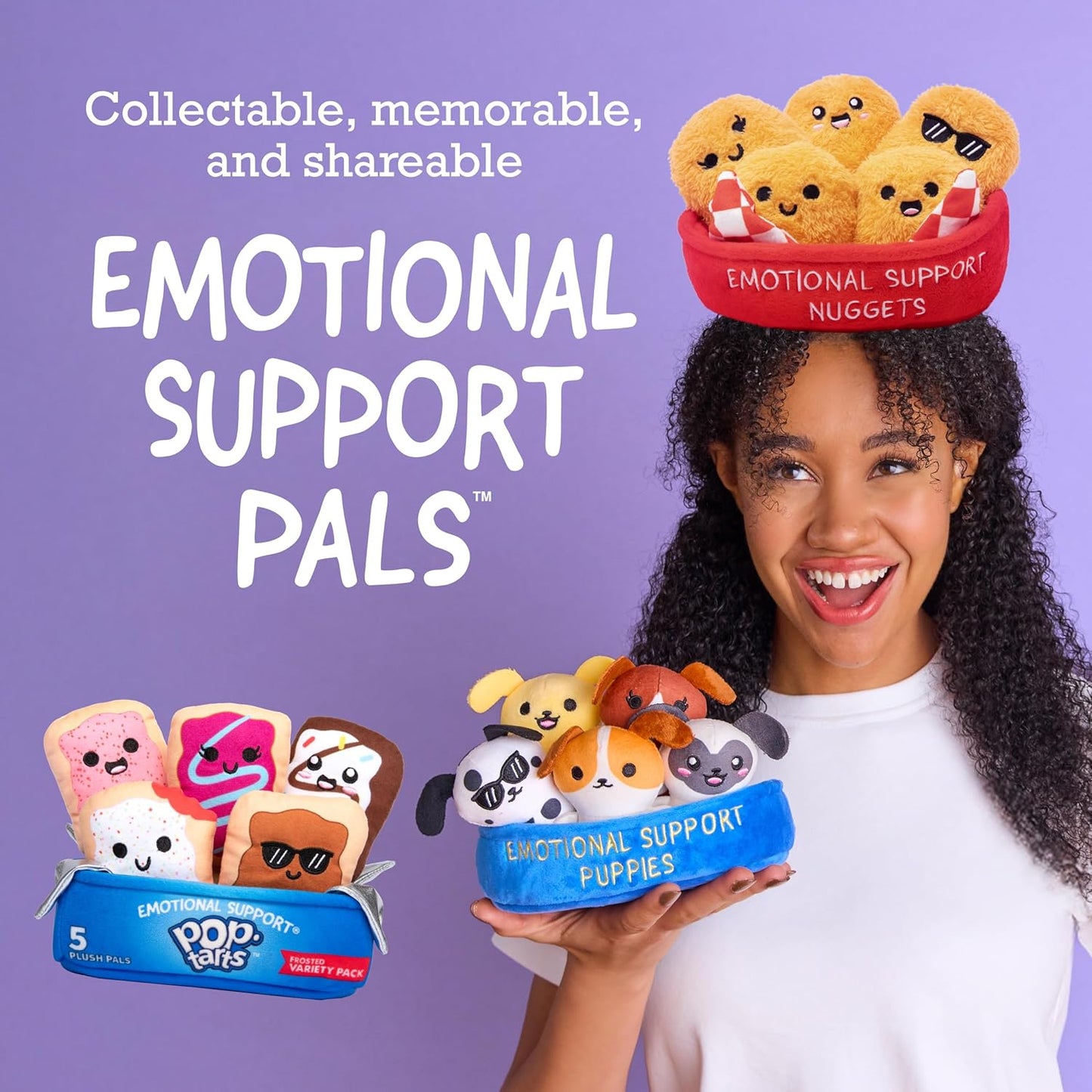 Relatable Emotional Support Plush Toys - Cute Stuffed Animals & Squishy Gifts | 5 Plushies with Basket