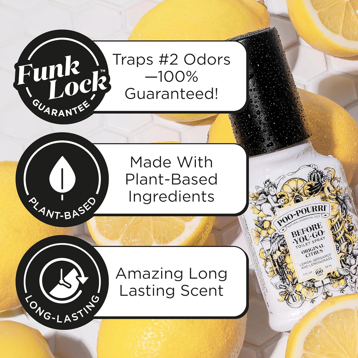 Poo-Pourri Toilet Spray - Original Citrus Scent | Plant-Based Odor Deodorizer | 4 Fl Oz, Up to 200 Uses