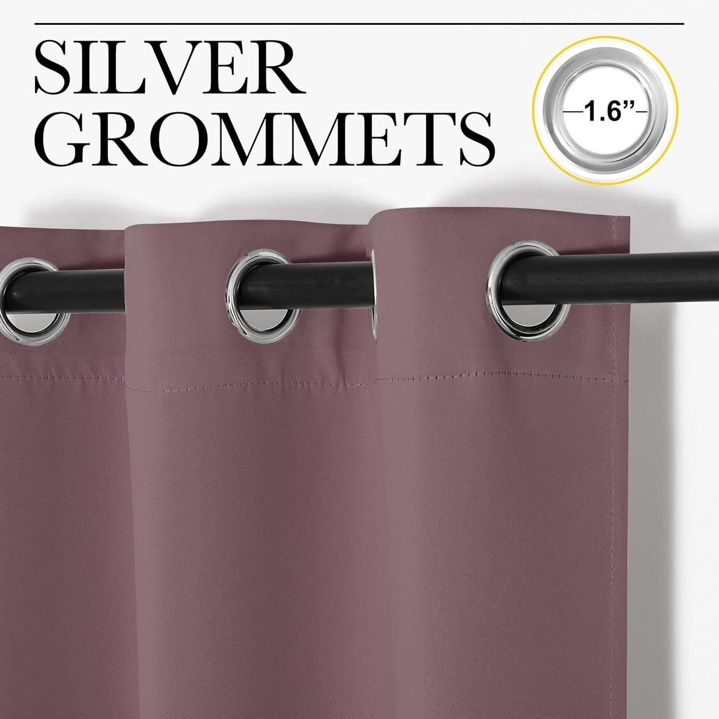 NICETOWN Blackout Curtain Panels - Thermal Insulated Draperies, 1 Pair, 29"x45", Dry Rose