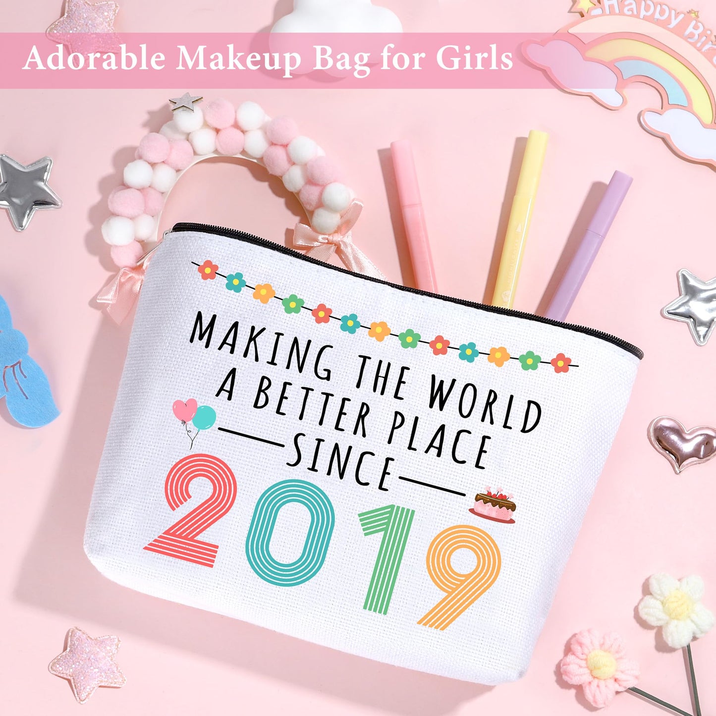 7 Year Old Girl Birthday Gifts for 7 Years Old Girls Gift Ideas Trending 7th Birthday Gifts for Girls Cool Seven Year Olds Girl Gift Happy 7th Decoration Present Popular Things with Tumbler Canvas Bag