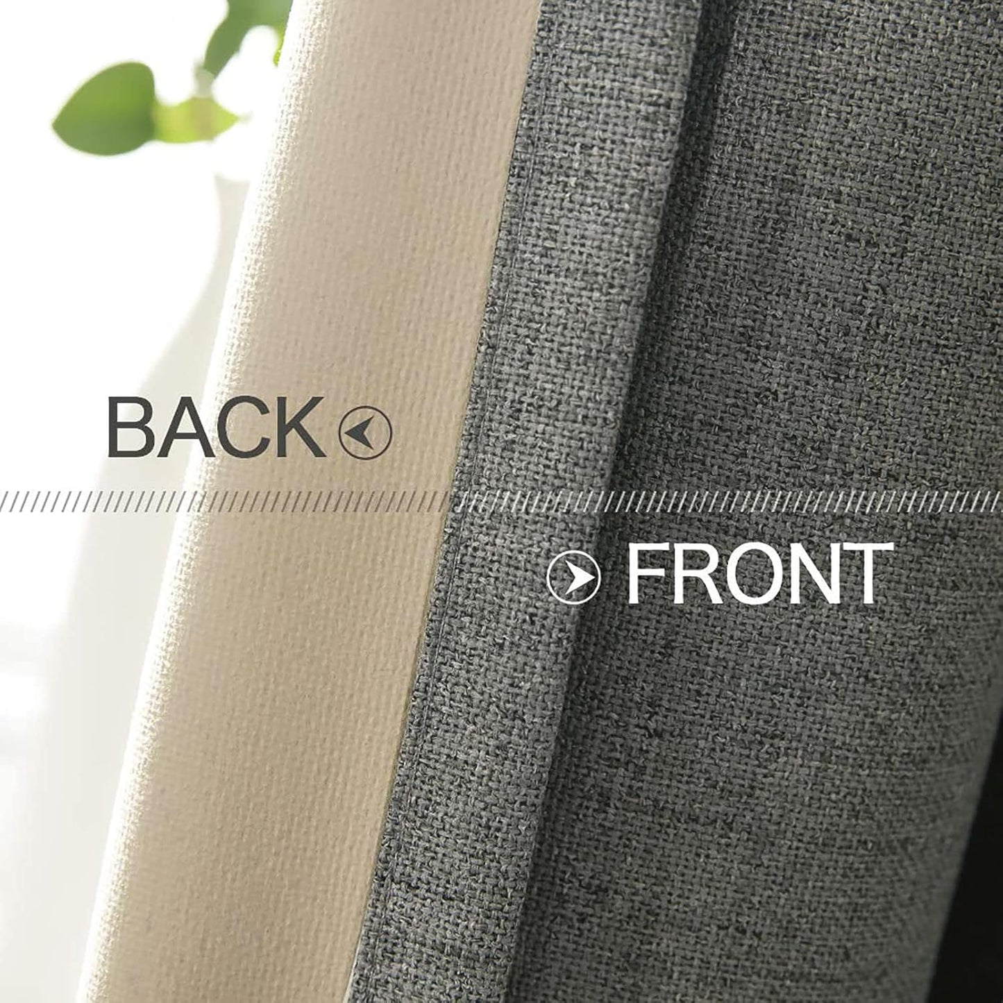 MIULEE Blackout Curtains - 100% Thermal Insulated Dark Grey Linen Texture Drapes | 52x96 Inch (2 Panels)