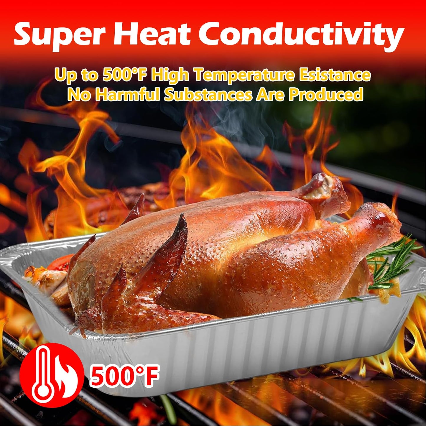 MAXTBEE 9x13 Aluminum Foil Pans, 30 Pack Disposable Trays Half Size Heavy Duty Tin Pans Deep Food Containers For Cooking, Meal Prep, Baking, Roasting, Chafing, Heating or Steam Table