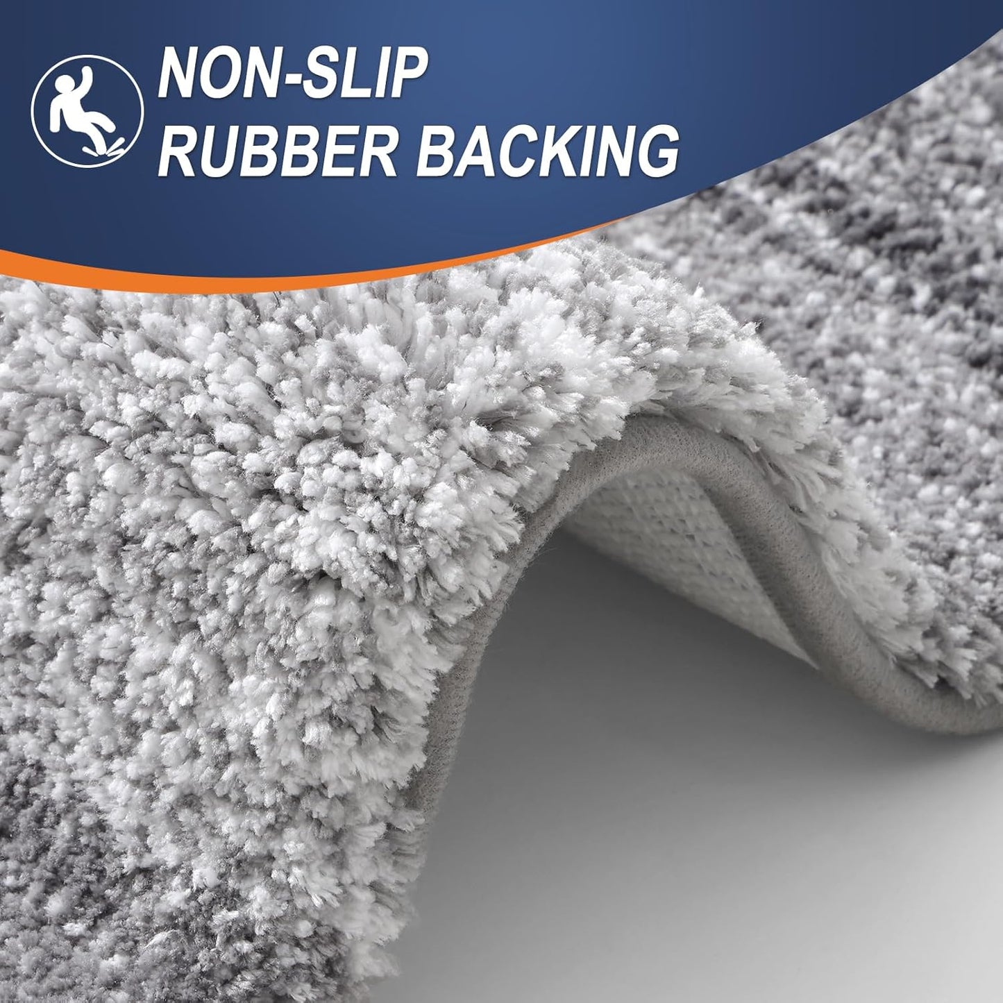 OLANLY Bathroom Rug Set - Soft Absorbent Microfiber Mats with Non-Slip Design | 2-Piece Grey Set (24"x16" & 24"x20")