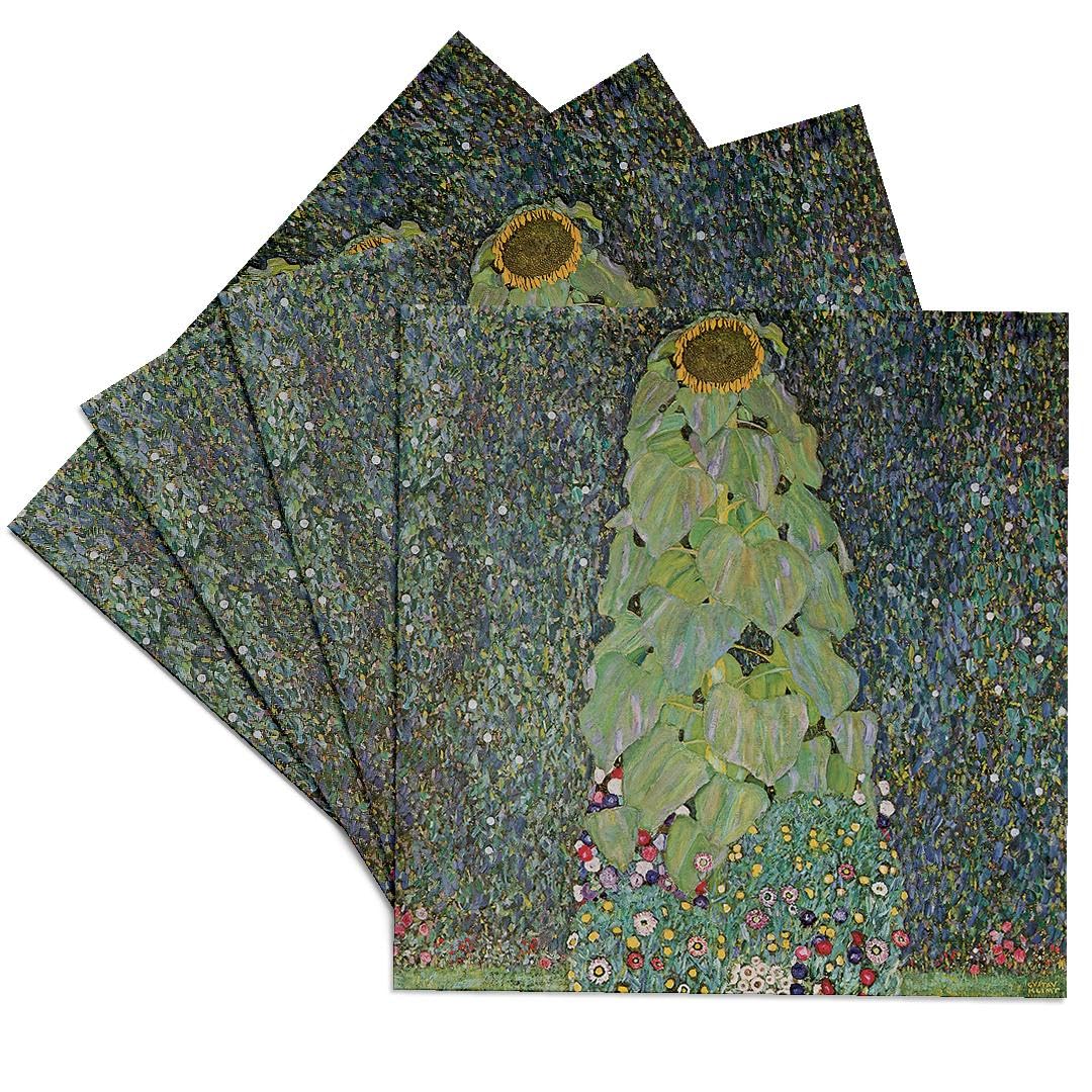 3dRose CST_126485_3 The Sunflower by Gustav Klimt Ceramic Tile Coasters, Set of 4