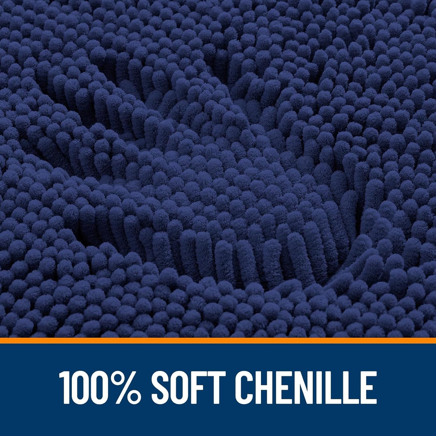 OLANLY Bathroom Runner Rugs - Soft Absorbent Chenille with Rubber Backing | Quick Dry, 47x20, Twilight Sapphire