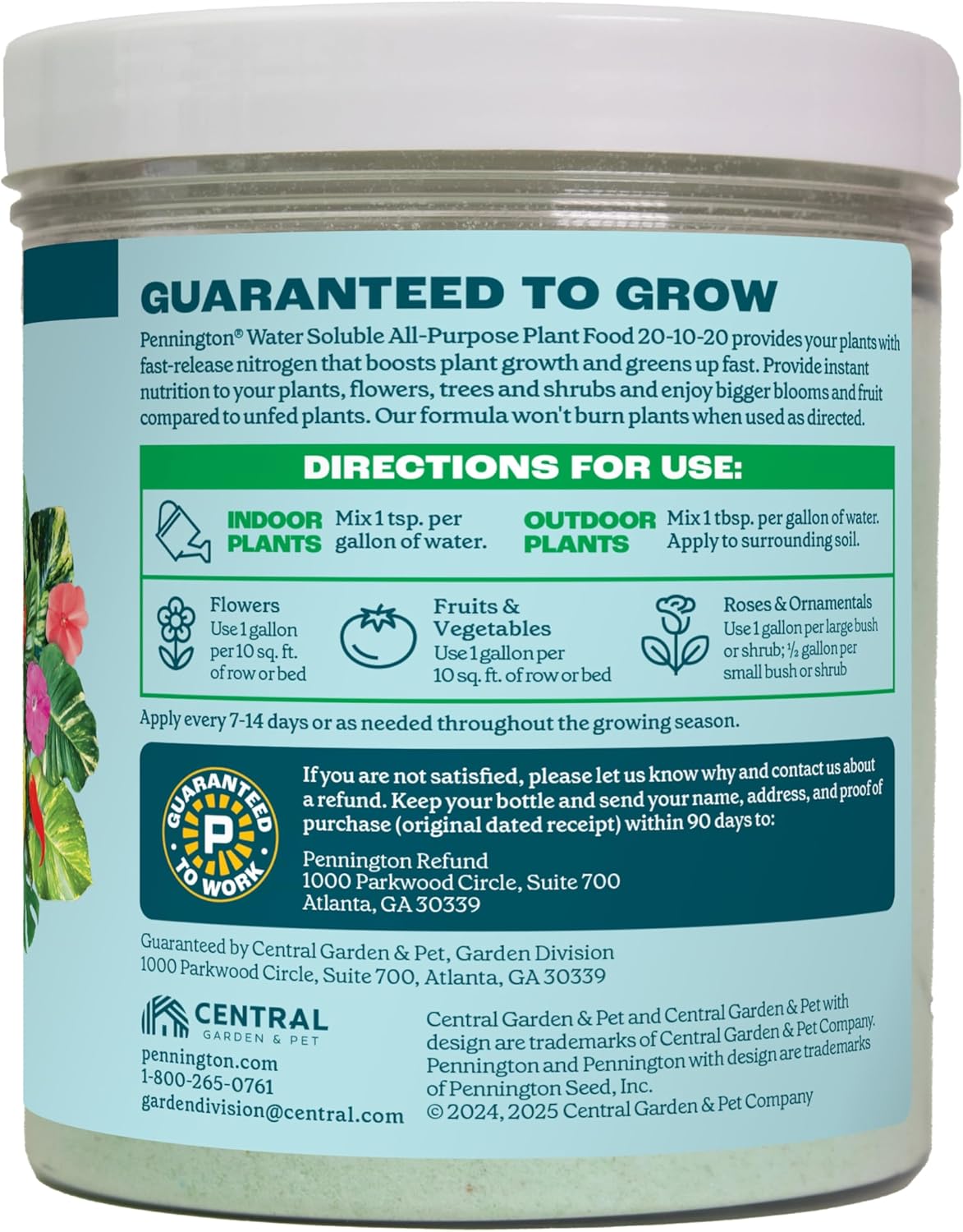 Pennington All-Purpose Plant Food - Water Soluble Formula | 20-10-20 | 1.5 lb Size