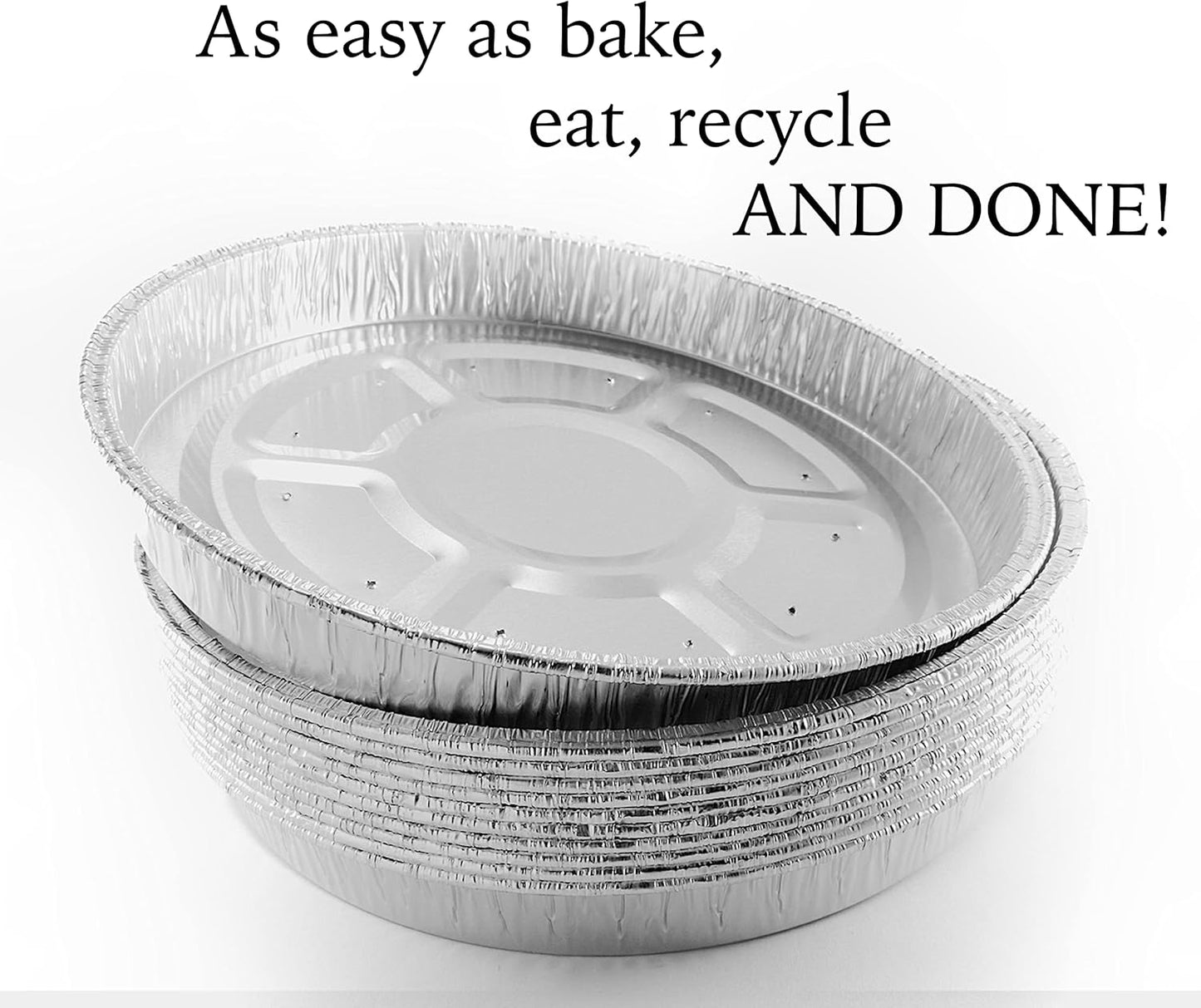 Aluminum Foil Pie Tins - 25 Pack Disposable Baking Pans | Round Foil Plates for Quiche, Tarts & Pies