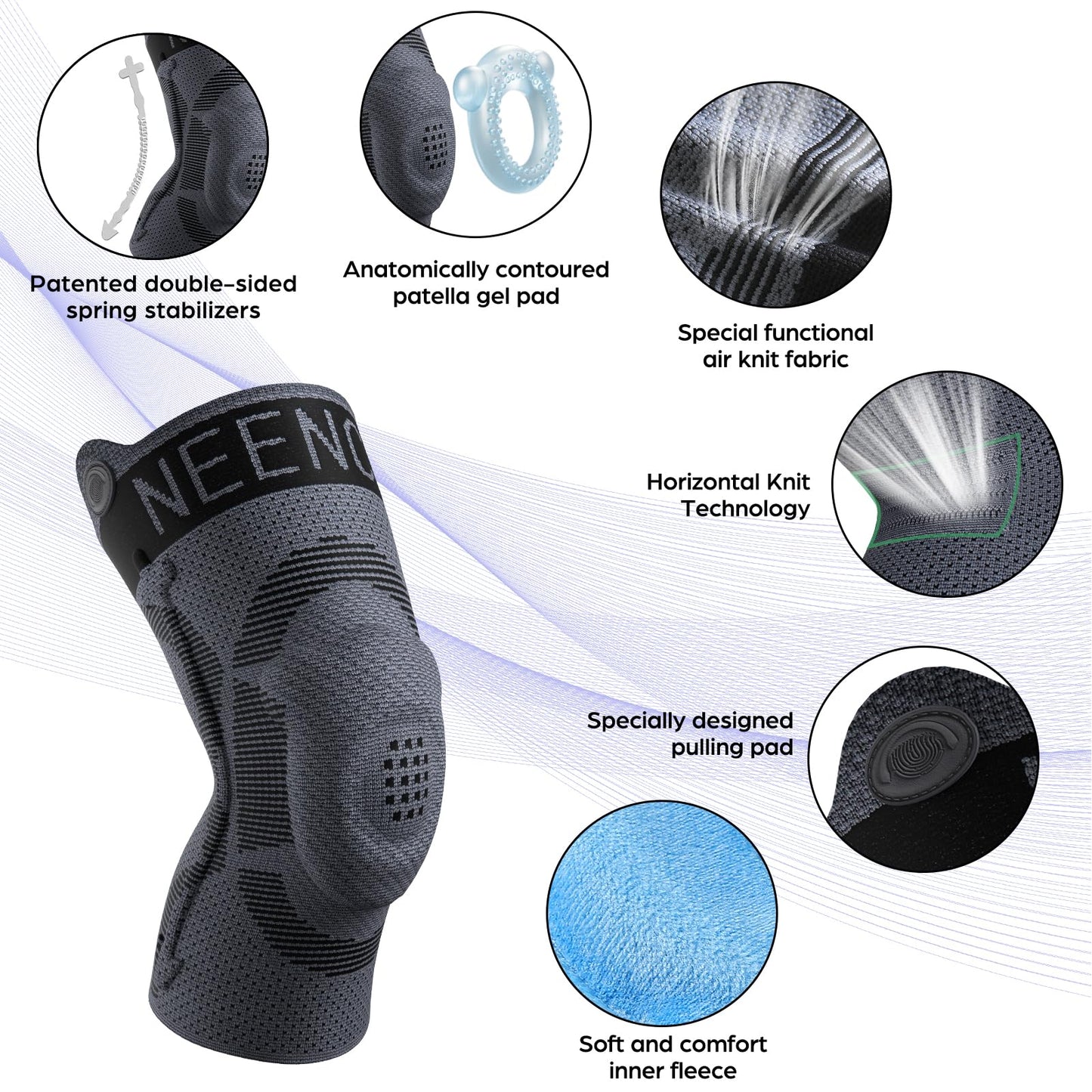 NEENCA Kids Knee Brace Sleeve, Youth Knee Compression Sleeve for Children - Boys & Girls. Child Knee Support with Patella Gel Pad & Side Stabilizers for Knee Pain, Sports, Outdoor - FSA/HSA Approved