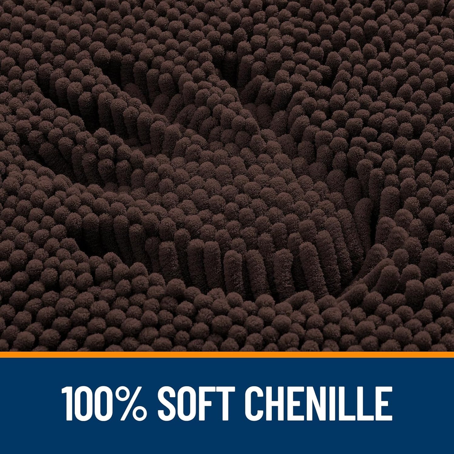 OLANLY Bathroom Rugs - Extra Soft Chenille Bath Mats | Quick Dry, Machine Washable, 30x20, Brown