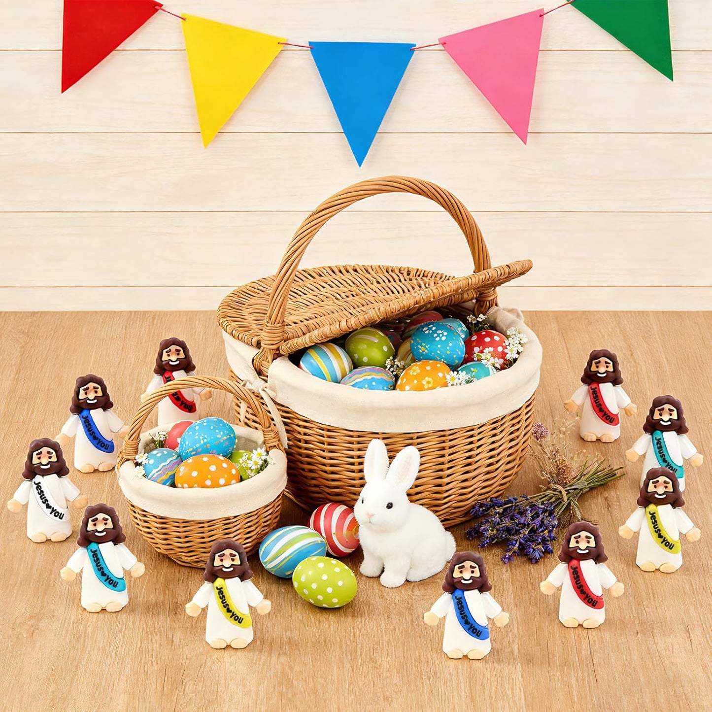 Little Jesus Figurines - 36 Pack Mini Jesus Loves You Figures | Perfect for Church Events & Easter Gifts