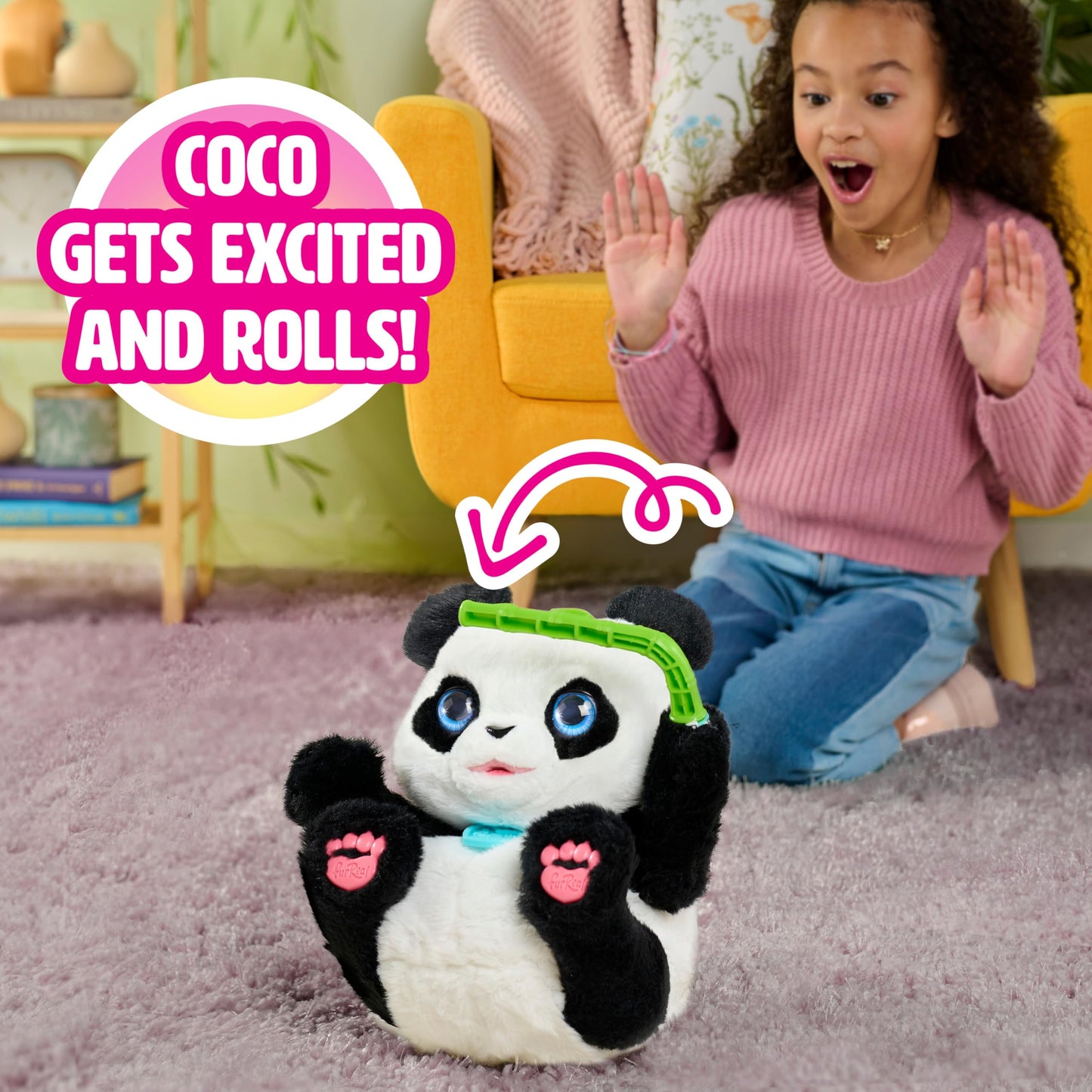 Just Play furReal Coco The Tumbling Panda, 10.5 Inch Interactive Panda Toy, for Boys and Girls, Ages 4 and Up