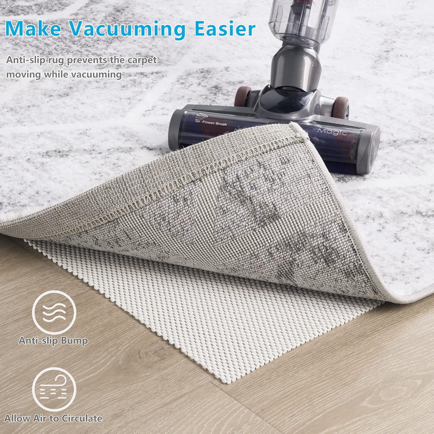 Non-Slip Rug Pads by Non Skid - Extra Thick 2x3 Feet Gripper for Hardwood Floors | Safe & Secure