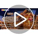 CORALMEE 11FT Sitting Gingerbread Man Christmas Inflatable with Top Hat, Candy Cane & Gift Bag (Outdoor Decor)