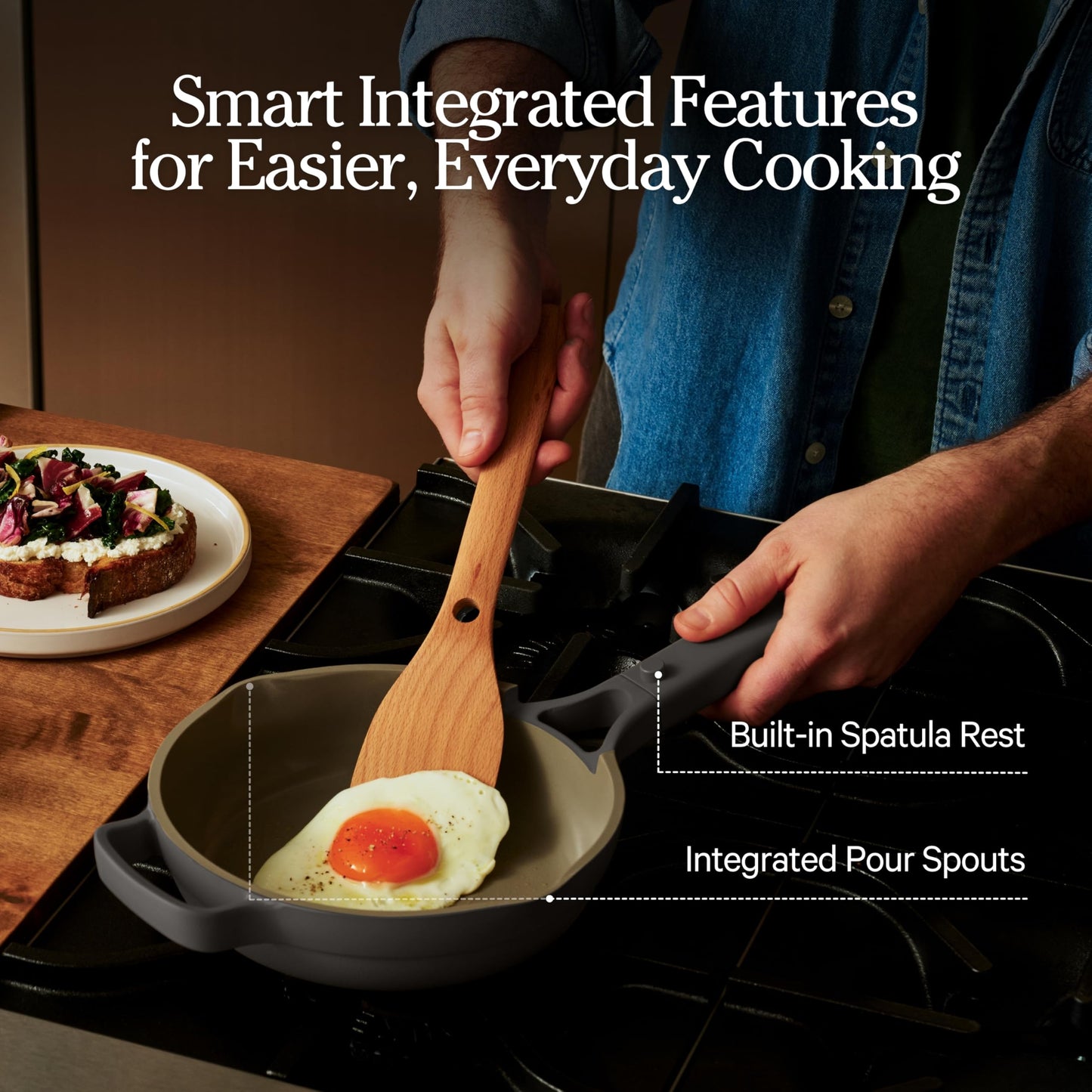 Our Place Mini Always Pan | 8.5" Ceramic Pan with Modular Lid & Beechwood Spatula | Patented 10-in-1 Nonstick, Non-Toxic Cookware Made Without PFAS | Induction & Oven-Safe up to 450°F | Spice