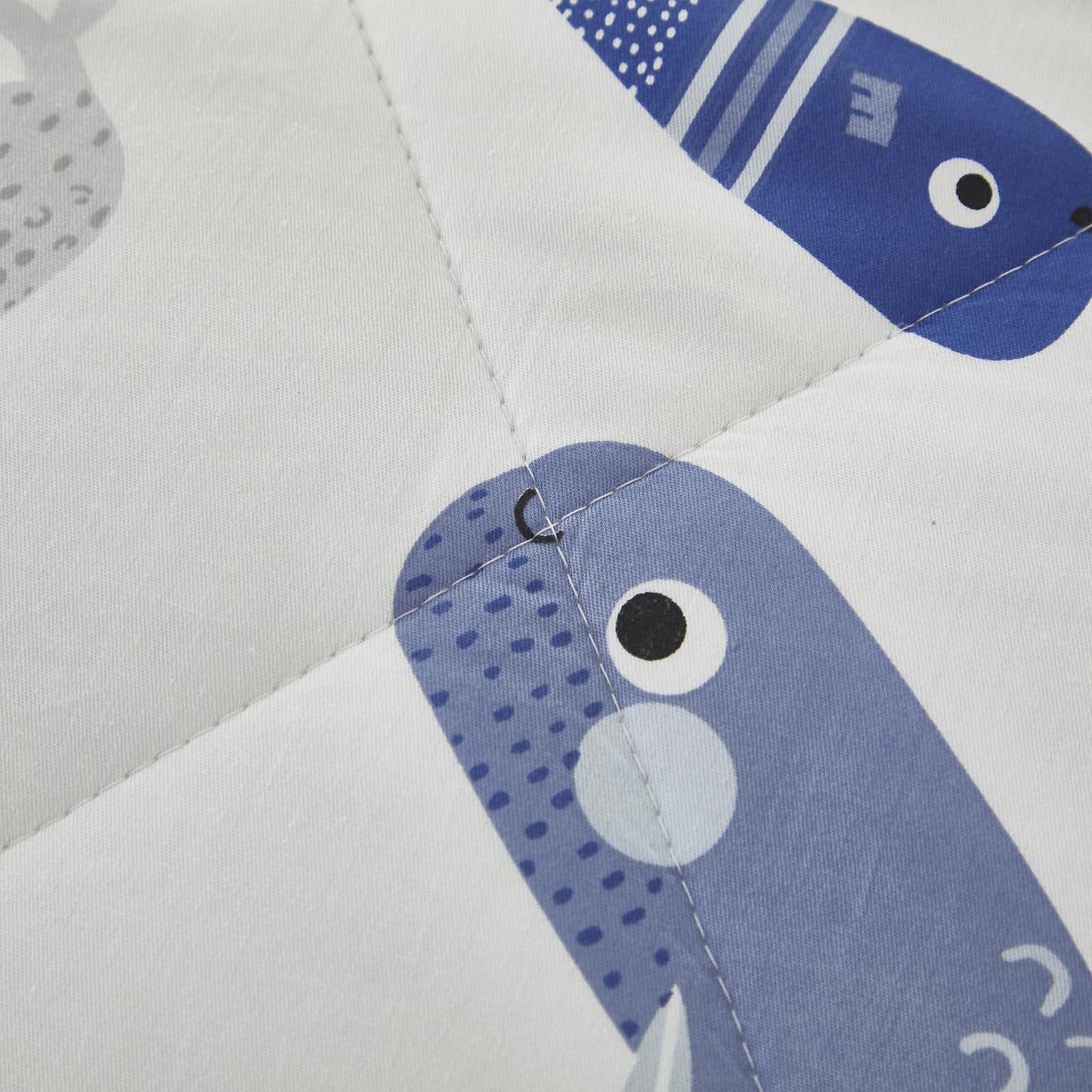 Brandream Kids Duvet Cover Twin Size Cotton Boys Girls Cute Cartoon Blue White Seaworld Comforter Set Ocean Fish Bedding Set 3 Piece