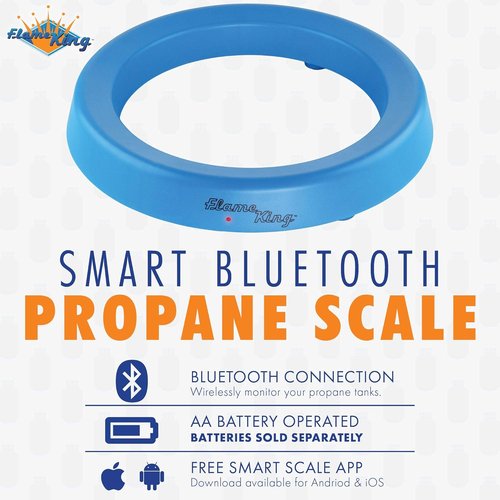 Flame King Smart Wireless Propane Tank Scale - Bluetooth Gas Gauge for BBQ & Grills | Monitors 20/30/40 lb Tanks