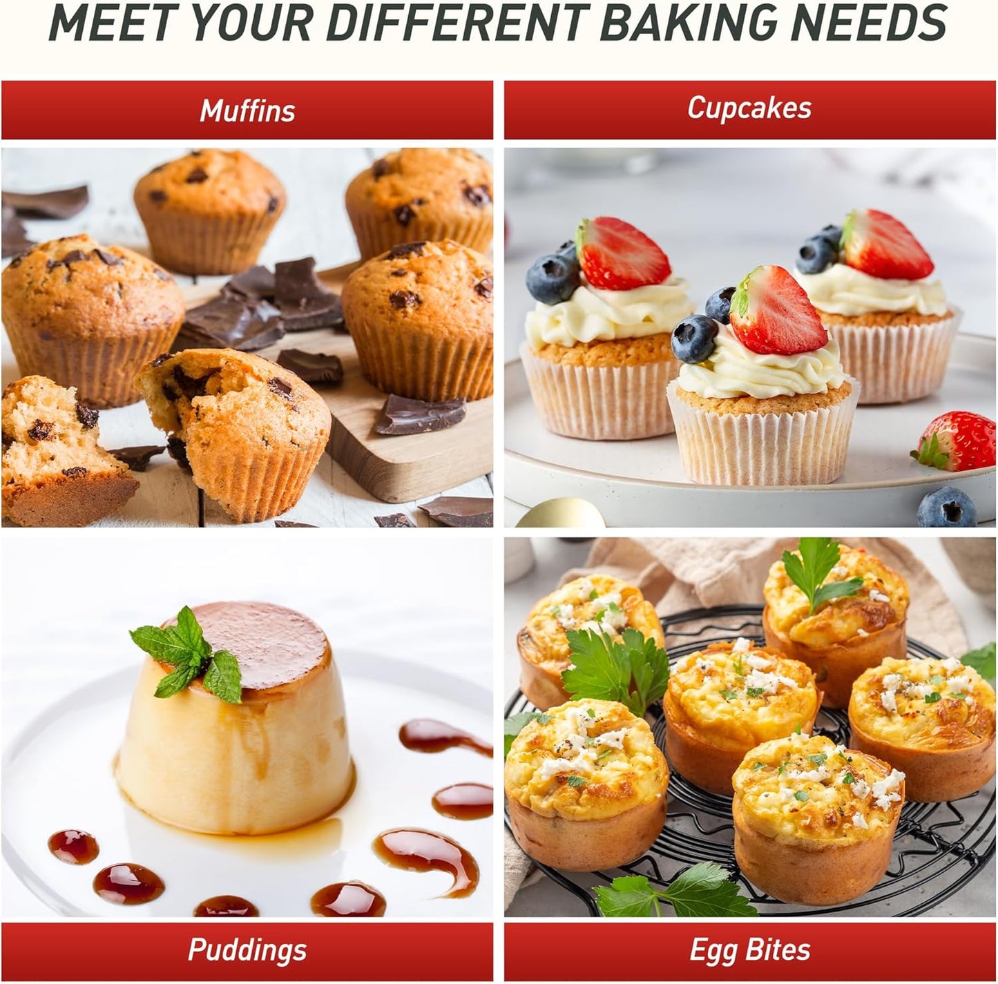 Skiennix Silicone Muffin Pan - 12-Cup Nonstick Baking Molds with Metal Reinforced Frame | Regular Size