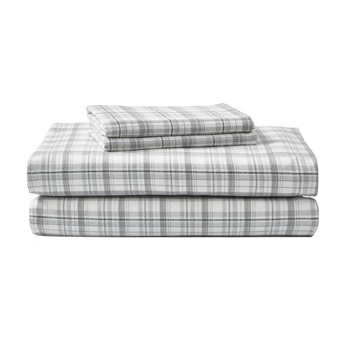Eddie Bauer - King Sheet Set, Warm Breathable Cotton Flannel Bedding with Deep Pockets, Brushed for Extra Softness, Cozy Home Decor, Oeko-Tex Certified (Beacon Hill Ivory, King)