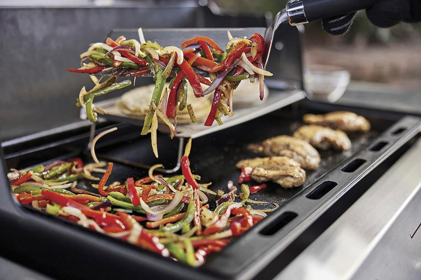 Weber Outdoor Griddle Insert - Rust-Resistant Pre-Seasoned Carbon Steel for Full-Size Gas Grills