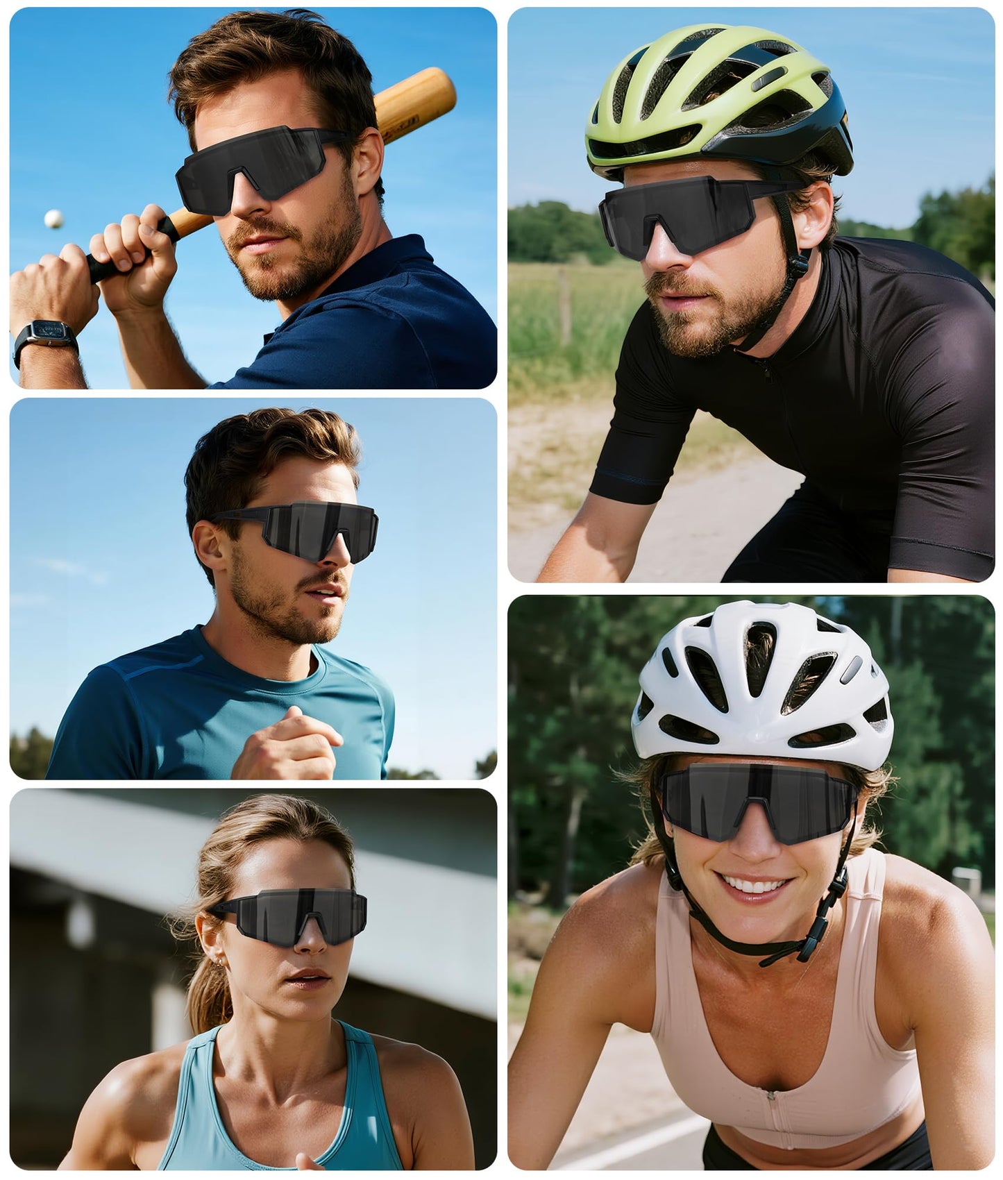 STORYCOAST Polarized Sports Sunglasses for Men Women,Bike Glasses Driving Fishing Cycling Mountain Bike Sunglasses UV400 Protection Matte Black Frame-Gray Lens