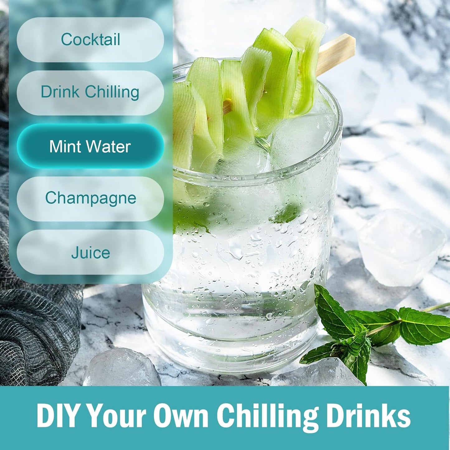 Skiennix Ice Cube Trays - Flexible Silicone Bottom for Easy Release | 3 Pack, Color-Coded (2 Green, 1 Blue)