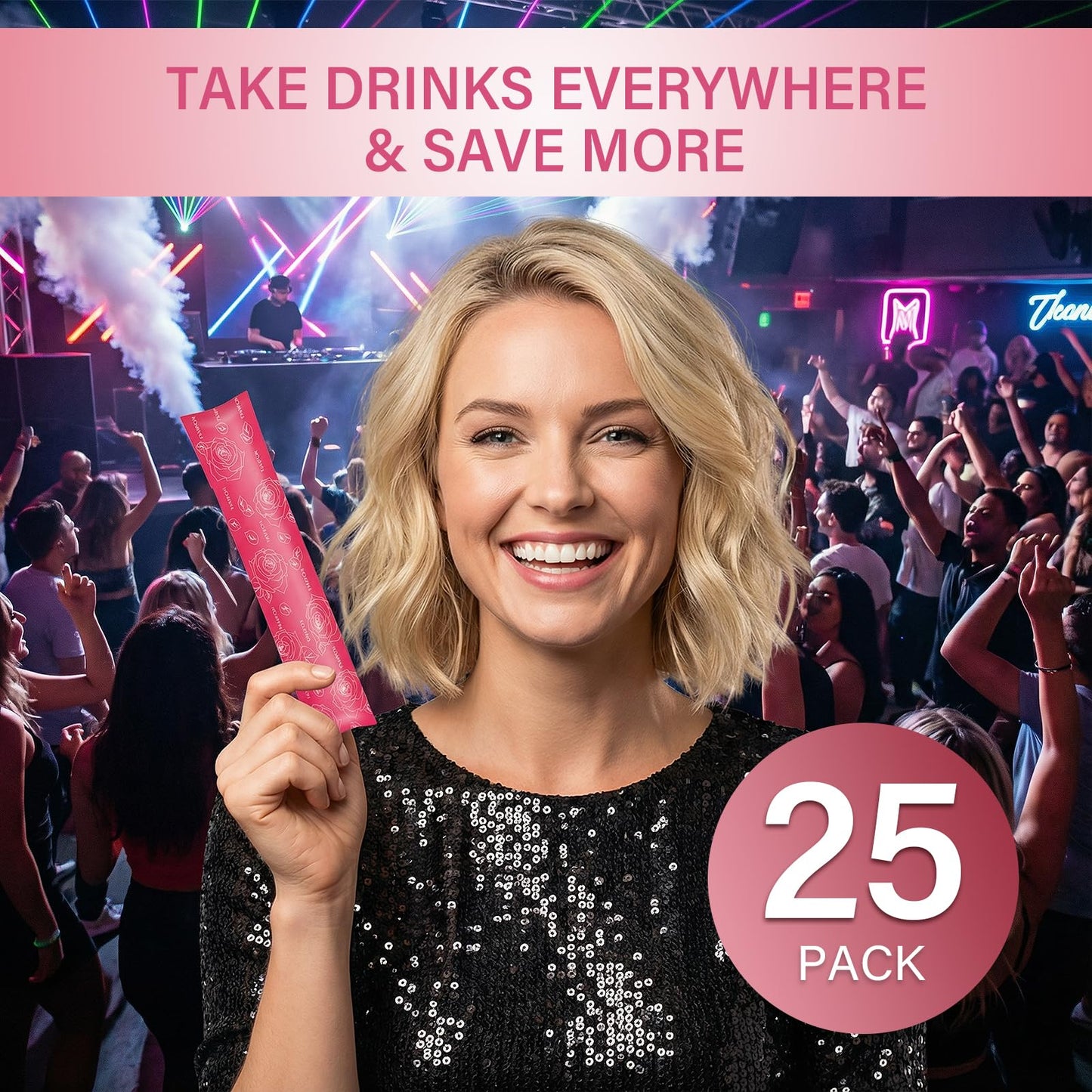 Tampon Flask Set 79 Pcs, 25 Reusable Leak-Proof Plastic Tubes with 50 Self-Adhesive Wrappers, 2 Funnels, Straw Brush, Bag, Travel Flasks for Women, Flask Containers for Cruise, Concert, Sports Events