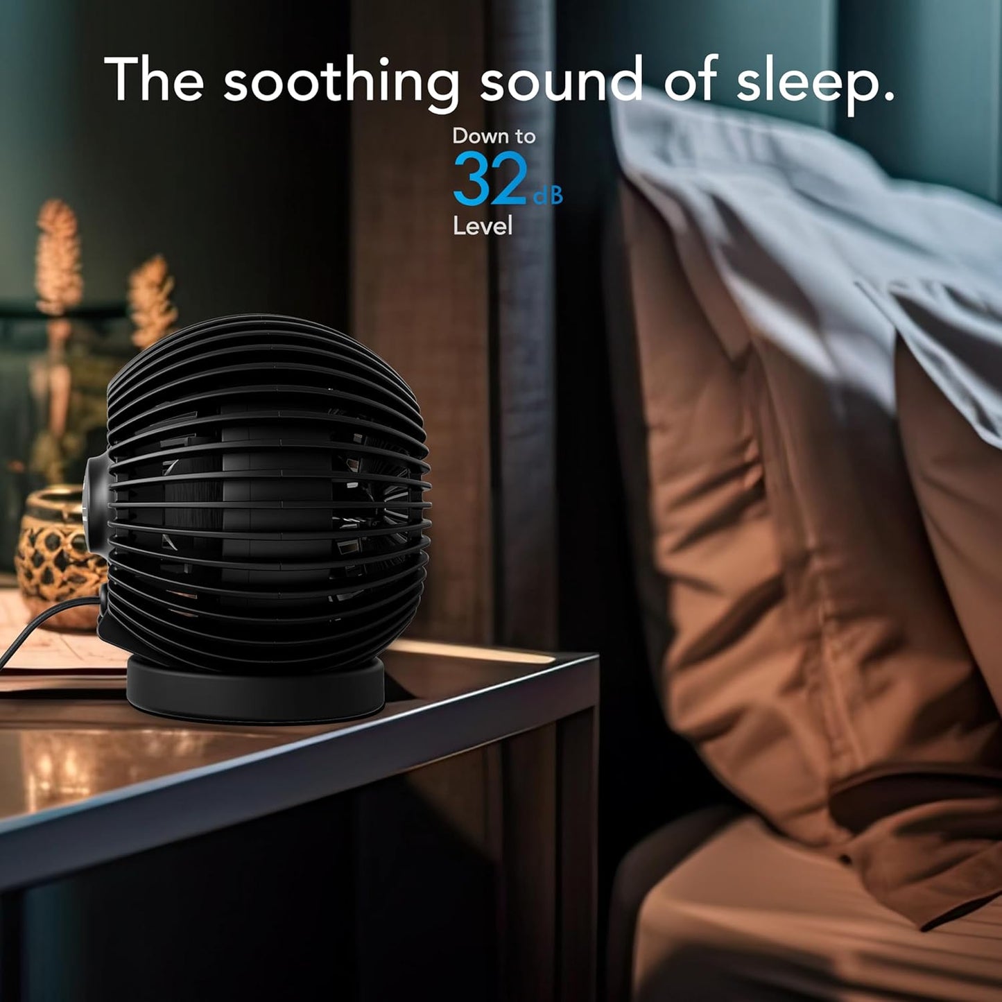 Vornado SPHERE Personal Fan - Quiet Operation & Targeted Airflow | 2 Speed Settings, Black