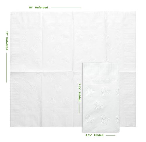 GUSTO [300 Count - 7 ½” x 4 ¼” Folded] Paper Dinner Napkins - Disposable 2-Ply White Party Napkins (15” x 17” Unfolded) - Formerly Comfy Package