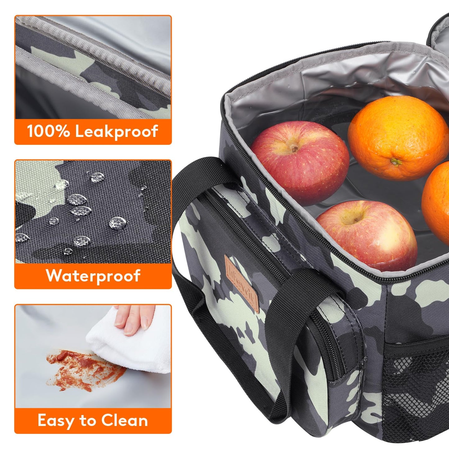 Lifewit Medium Lunch Bag, Insulated Lunch Box, Soft Cooler Cooling Tote for Adult Men Women, Camouflage 12-Can (9L)