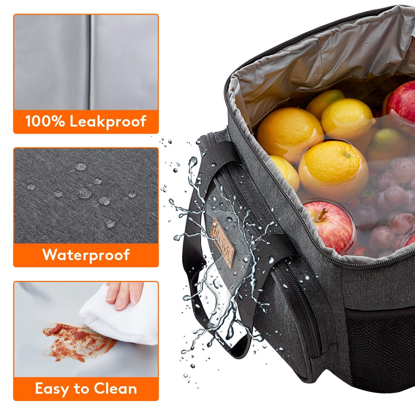 Lifewit Large Lunch Bag, Insulated Lunch Box, Soft Cooler Cooling Tote for Adult Men Women, Dark Gray 24-Can (15L)