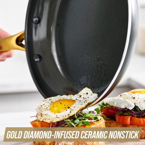 Blue Diamond 10" Nonstick Frying Pan | Diamond-Infused Ceramic, Oven & Dishwasher Safe, Induction Compatible