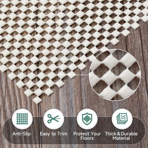 BALEINE Non-Slip Rug Pad - Extra Thick Gripper for Hardwood Floors | 8'x10' Size