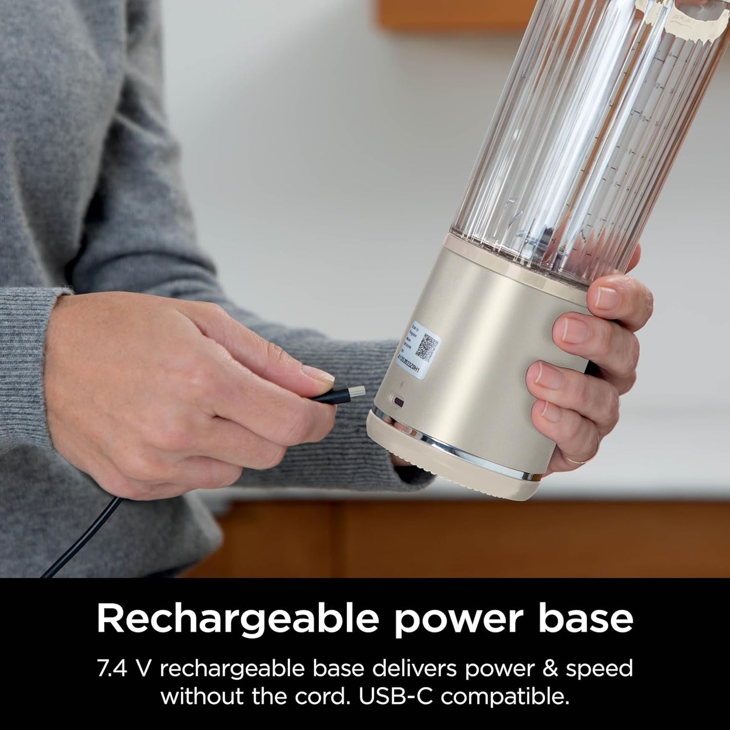 Ninja Blast Portable Blender - Cordless 18oz Personal Blender for Shakes & Smoothies | BPA-Free, USB-C Rechargeable, Vanilla Bean