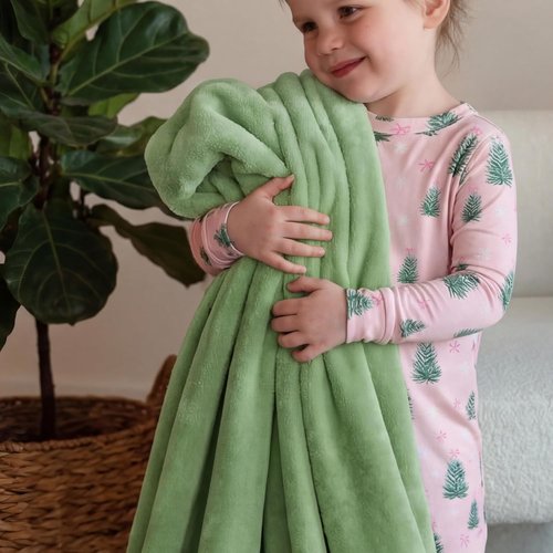 Bedsure GentleSoft Fleece Blanket - Plush Cozy Twin Size Green 300GSM for Bed, Sofa, Travel | 60x80 Inches