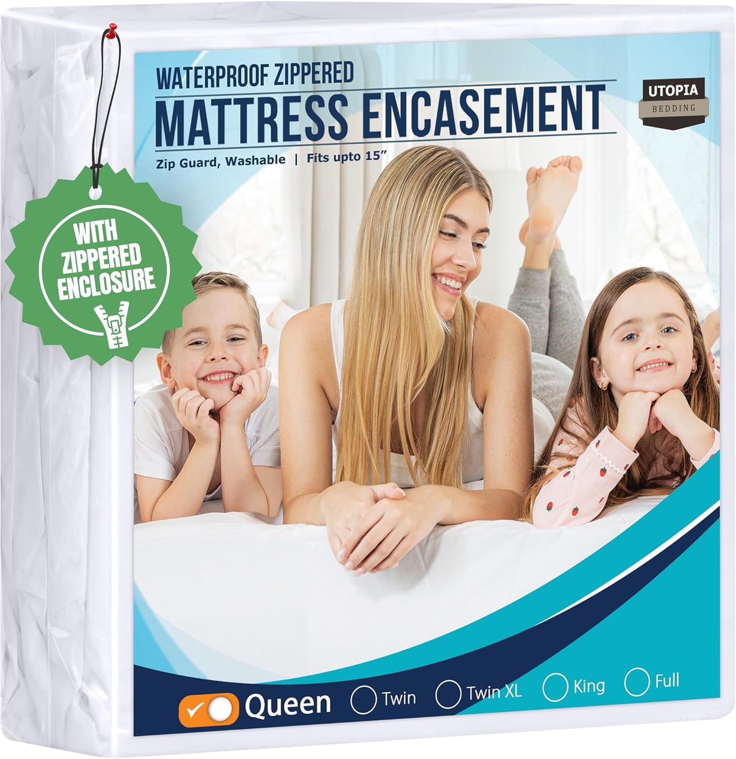 Utopia Bedding Mattress Protector - 100% Waterproof & Bed Bug Proof | Queen Size Encasement