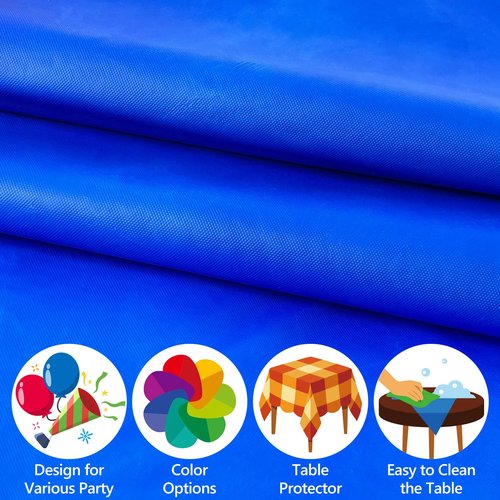 FAGNBED 4 Pack Royal Blue Disposable Tablecloth, 54×108 Inches Waterproof Plastic Rectangle Table Cover, Leakproof & Sturdy Table Cloth for for Thanksgiving, Veterans Day, Holiday Party Decoration