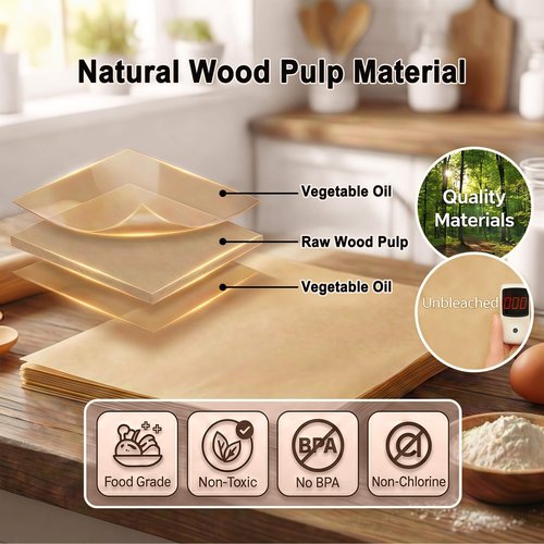 JOFULER Parchment Paper Sheets, 9x13 Inch Non-Stick Precut Unbleached Parchment Paper for Baking, Grilling, Air Fryer and Steaming, Perfect for Cookies, Bread, Cakes and More, 100PCS