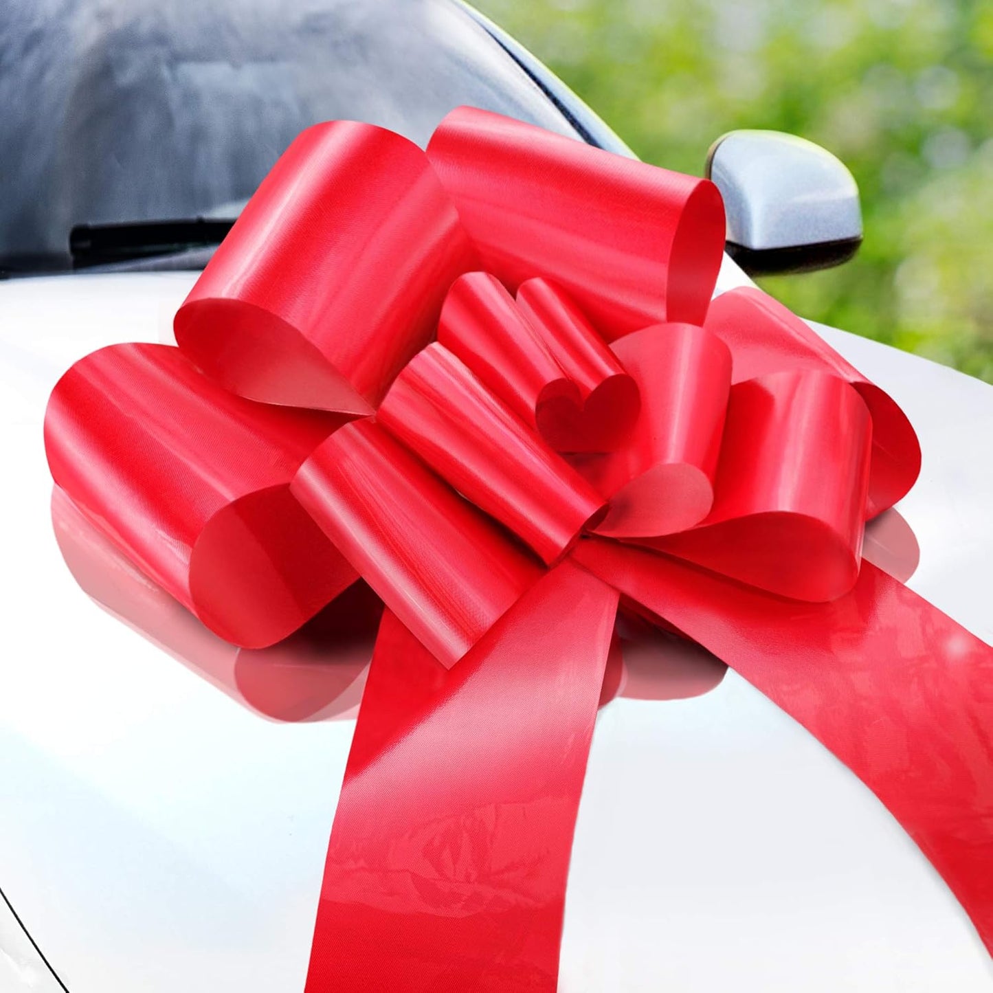 Zoe Deco - Giant Red Car Bow - 23 Inch Decorative Bow for Birthdays, Weddings & Surprise Parties