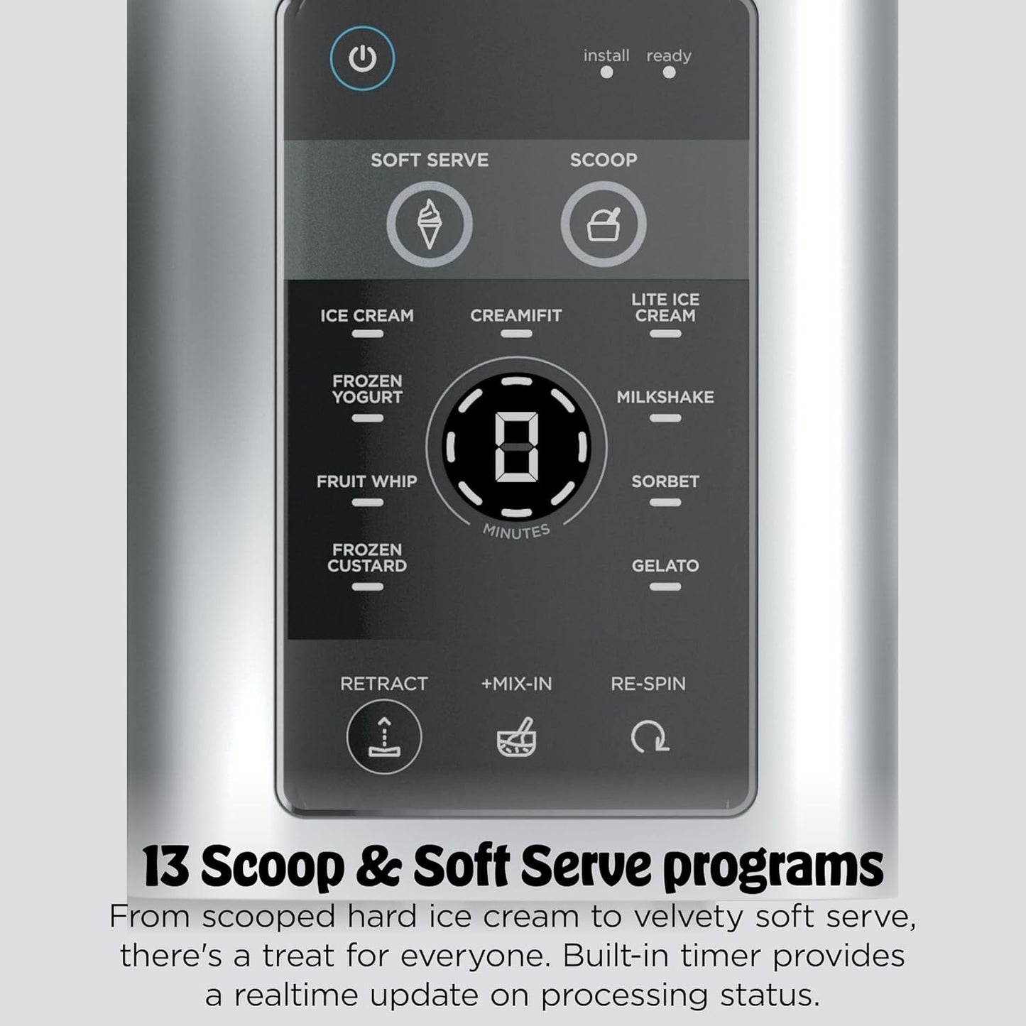 Ninja CREAMi Ice Cream & Soft Serve Maker - 13 Programs, Soft Serve Handle & 4 Pints | Perfect Gift for All Ages