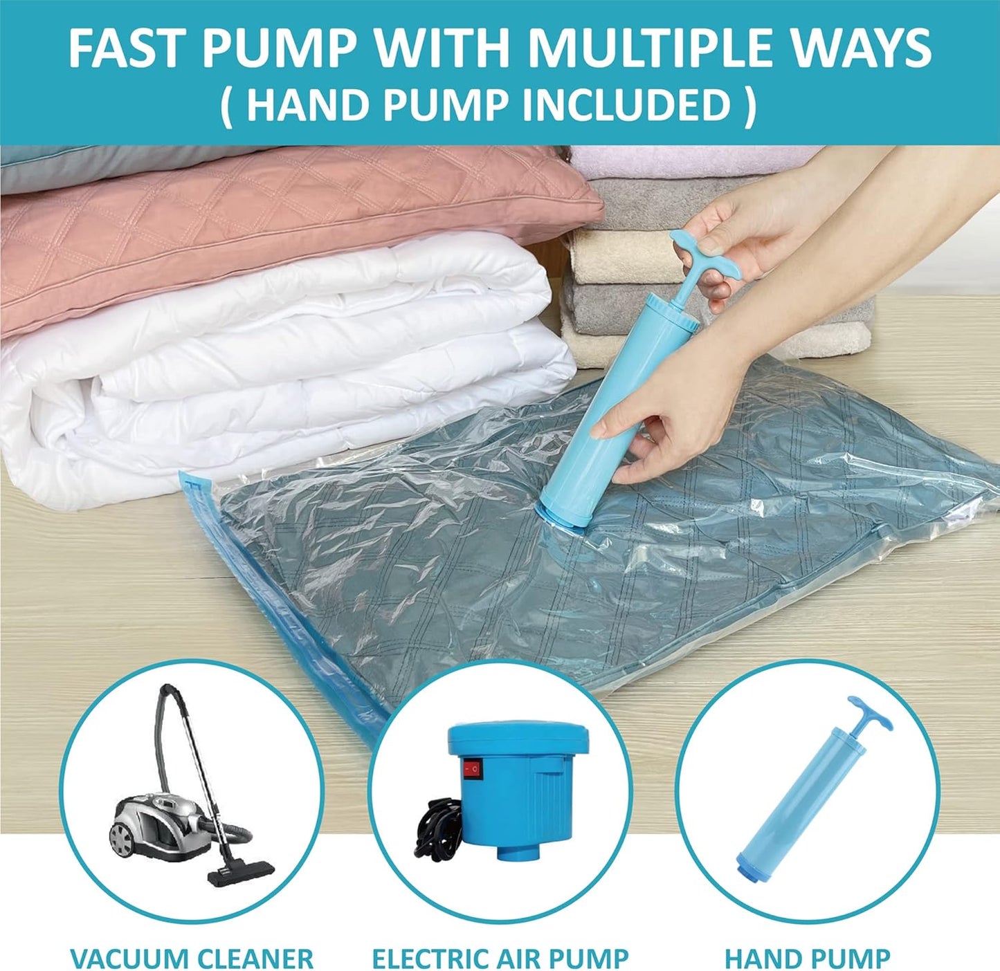 Roomimaster Vacuum Storage Bags - Jumbo Space Saver Bags for Clothing & Bedding | 10 Pack