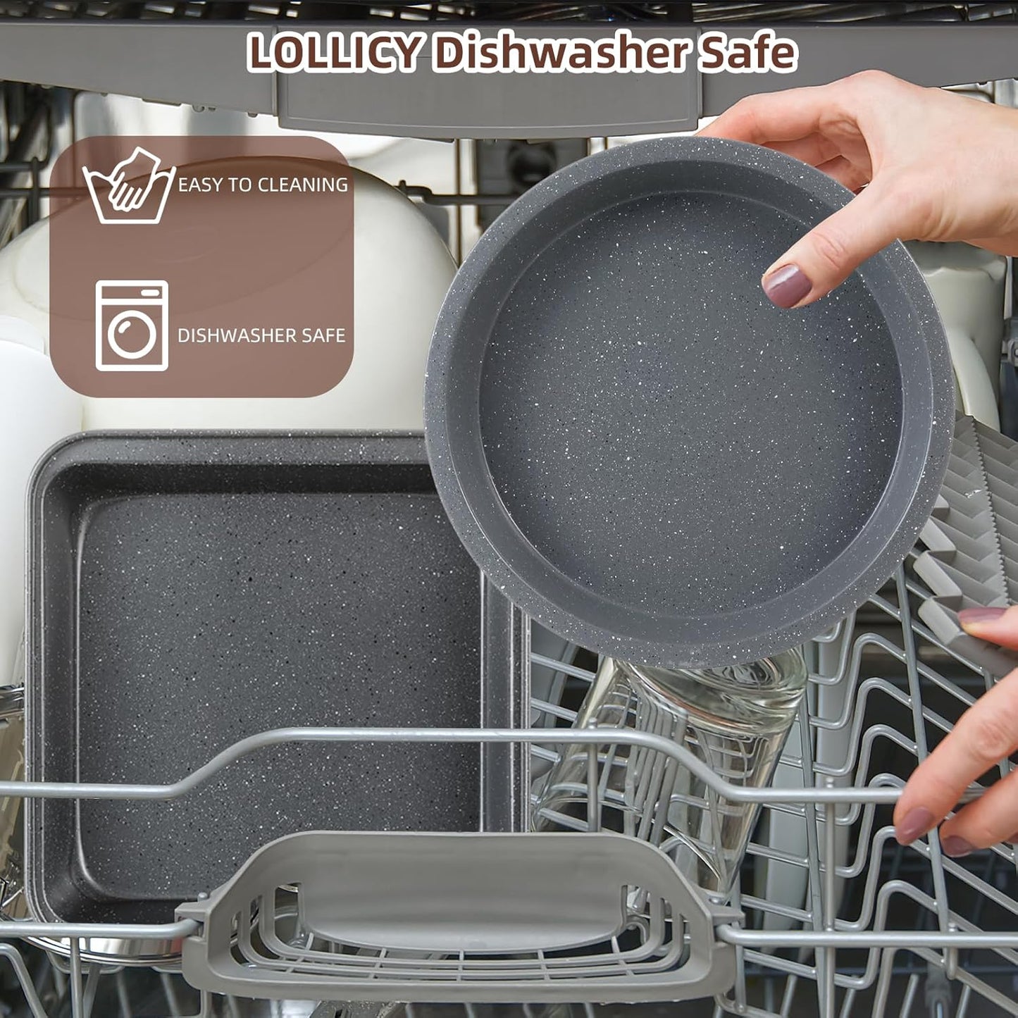 Professional Grade Nonstick Baking Pans Set by [Brand Name] - 11-Piece Carbon Steel Bakeware, Oven Safe to 450°F, Dishwasher Safe, Stackable | Steel Gray