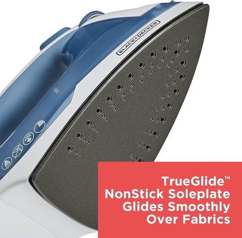 BLACK+DECKER Easy Steam Compact Iron - Lightweight, Nonstick Plate, Automatic Shutoff, 1200 Watts